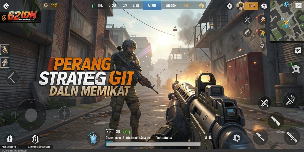 Tampilkan aksi mendebarkan dari gameplay FPS 62IDN.