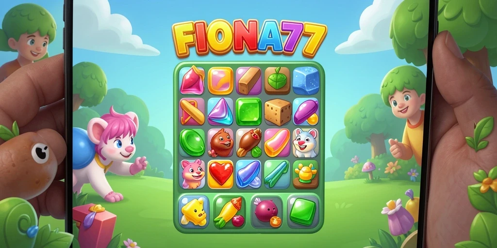 Tampilan gameplay FIONA77 yang seru dalam mencocokkan elemen.