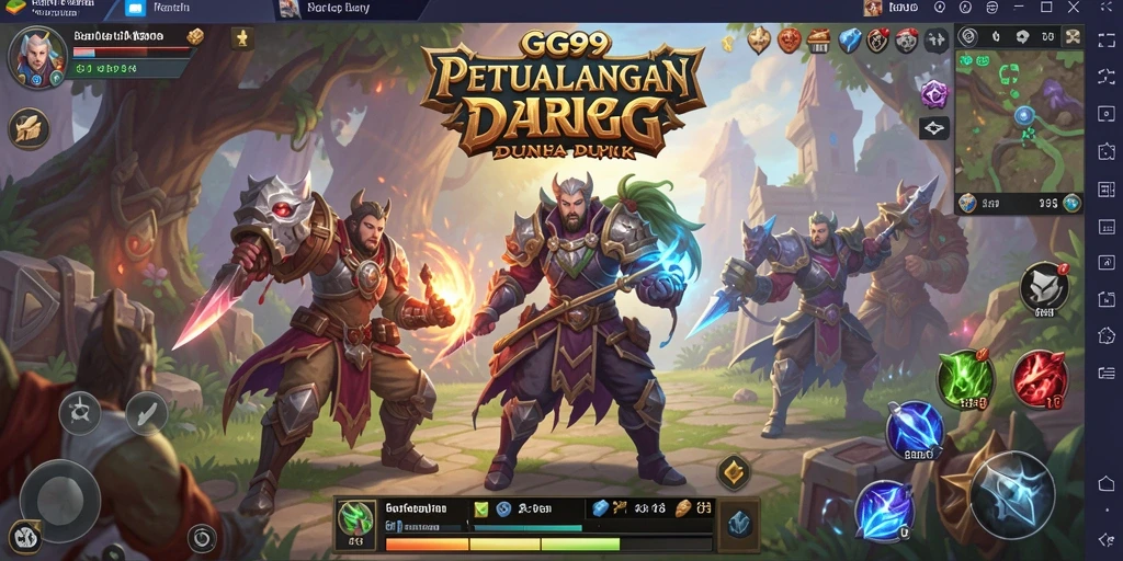 Screenshot gameplay ARPG GG99 menampilkan aksi pertarungan yang mendebarkan.