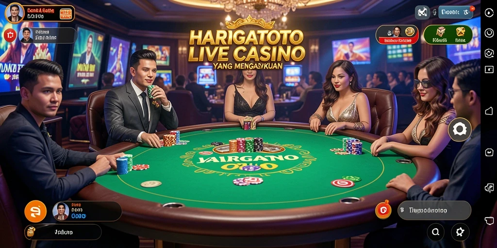 Tampilan gameplay HARGATOTO dalam Live Casino yang menarik.