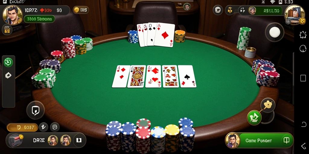 Screenshot gameplay IDR77 menampilkan suasana poker yang mendebarkan.