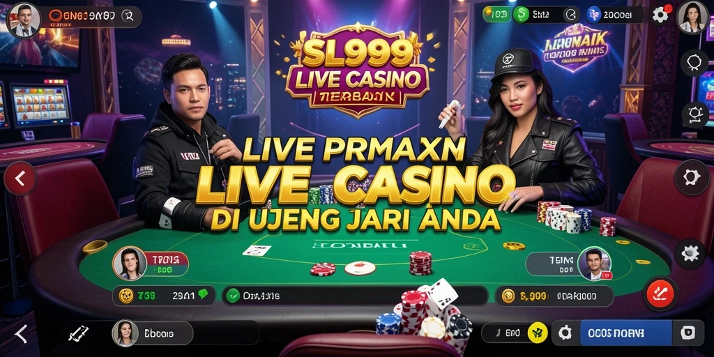 Tampilan Live Casino SL999 dengan dealer profesional dan permainan seru.
