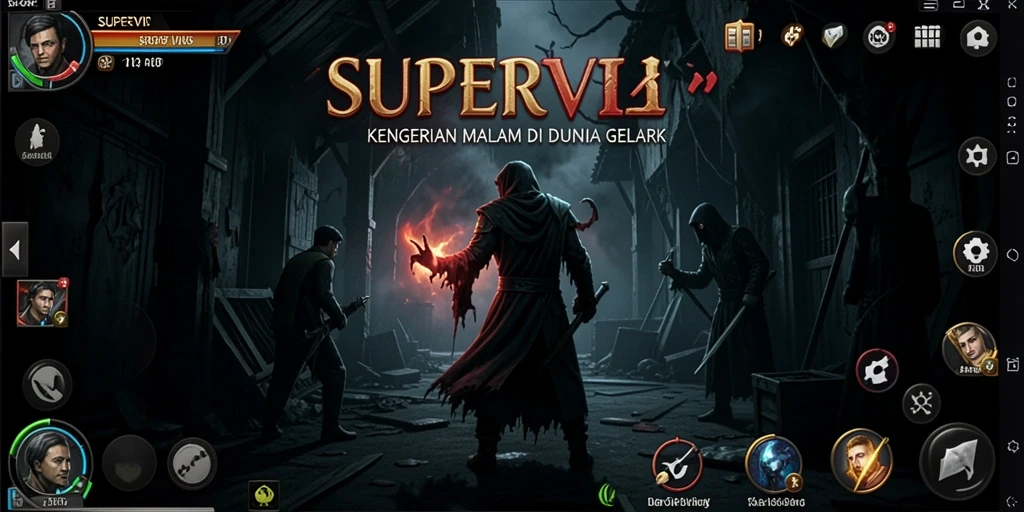 Tampilan gameplay mencekam dari SUPERVIP menampilkan suasana menakutkan.